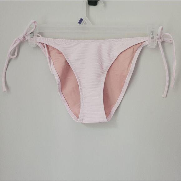 J.Crew Women's Ribbed Curved-Waist Cheeky String Bikini Bottom Size M NWT - Picture 2 of 12